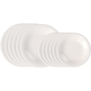 Villeroy & Boch – Essential Plate Set, 12 Pieces, White, Dishwasher-Safe & Microwave-Safe, Clear Shape for a Variety of Dishes, Premium Porcelain Villeroy & Boch – Essential Plate Set, 12 Pieces, White, Dishwasher-Safe & Microwave-Safe, Clear Shape for a Variety of Dishes, Premium Porcelain