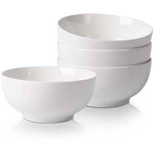 GarveeHome Robust Porcelain Cereal Bowls Set of 4 – 650 ml/6 Inches – Dishwasher Safe, Stackable – for Cereal, Rice, Snacks & Dessert – Ideal for Catering & Home – Colour: White-DE GarveeHome Robust Porcelain Cereal Bowls Set of 4 – 650 ml/6 Inches – Dishwasher Safe, Stackable – for Cereal, Rice, Snacks & Dessert – Ideal for Catering & Home – Colour: White-DE