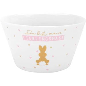 GRUSS & CO Bowl with Favourite Rabbit Motif Porcelain 60 cl Gift, Easter Breakfast 48039 GRUSS & CO Bowl with Favourite Rabbit Motif Porcelain 60 cl Gift, Easter Breakfast 48039