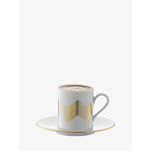 LSA International Chevron Coffee Cup & Saucer 0.1L Gold Assorted Set of 4 Mouthblown & Handmade Glass CH11 LSA International Chevron Coffee Cup & Saucer 0.1L Gold Assorted Set of 4 Mouthblown & Handmade Glass CH11