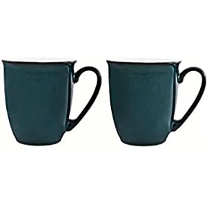 Denby Greenwich Coffee Breakers Set of 2 Dishwasher, Oven, Microwave, and Freezer Safe, 330ml (12cm x 10cm x 10cm) Green, White Ceramic Stoneware Tableware Chip & Crack Resistant Denby Greenwich Coffee Breakers Set of 2 Dishwasher, Oven, Microwave, and Freezer Safe, 330ml (12cm x 10cm x 10cm) Green, White Ceramic Stoneware Tableware Chip & Crack Resistant