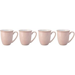 Denby Elements Sorbet Pink Coffee Mug Set of 4 330ml Stoneware Ceramic Tea Mug Set For Home & Office Dishwasher Safe, Microwave Safe Pale Pink, White Chip Resistant Denby Elements Sorbet Pink Coffee Mug Set of 4 330ml Stoneware Ceramic Tea Mug Set For Home & Office Dishwasher Safe, Microwave Safe Pale Pink, White Chip Resistant