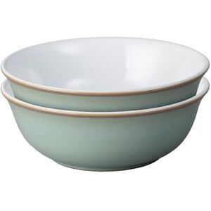 Denby Regency Green Cereal Bowls Set of 2 Dishwasher Microwave Safe Crockery 650ml 16.5cm Green, White Ceramic Stoneware Tableware Chip & Crack Resistant Soup Bowls Denby Regency Green Cereal Bowls Set of 2 Dishwasher Microwave Safe Crockery 650ml 16.5cm Green, White Ceramic Stoneware Tableware Chip & Crack Resistant Soup Bowls