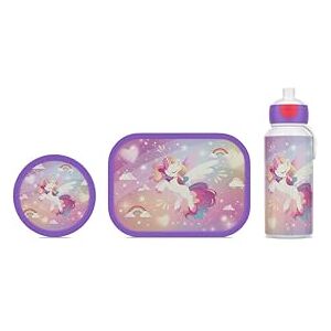 Mepal Lunch Set Campus, for Children with Pop-up Drink Bottle, Lunch Box and Fruitbox, for School or On The Go, Dishwasher Safe, 400, 750 and 300 ml, Unicorn Glow Mepal Lunch Set Campus, for Children with Pop-up Drink Bottle, Lunch Box and Fruitbox, for School or On The Go, Dishwasher Safe, 400, 750 and 300 ml, Unicorn Glow