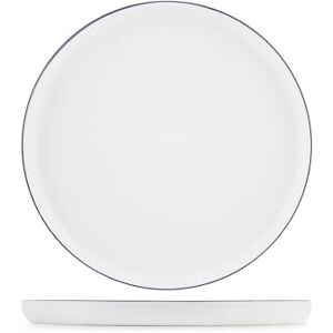 H&H , Set of 6 Lagom Ivory Porcelain Dinner Plates with Black Rim Stylish and Modern 26.5cm Diameter Perfect for The Table H&H , Set of 6 Lagom Ivory Porcelain Dinner Plates with Black Rim Stylish and Modern 26.5cm Diameter Perfect for The Table