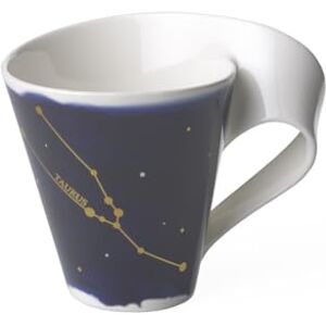 Villeroy & Boch NewWave Stars Mug with Handle, Beautifully Shaped Cup with Taurus Design, Premium Porcelain, Dishwasher Safe, White/Blue, 300 ml Villeroy & Boch NewWave Stars Mug with Handle, Beautifully Shaped Cup with Taurus Design, Premium Porcelain, Dishwasher Safe, White/Blue, 300 ml