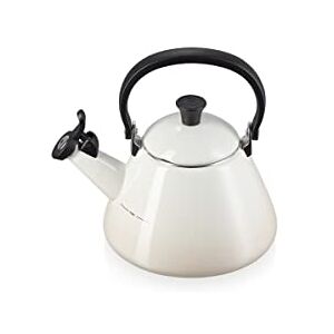 Le Creuset Kone Stove-Top Kettle with Whistle, Suitable for All Hob Types Including Induction, Enamelled Steel, Capacity: 1.6 L, Meringue, 40101027160000, One Size