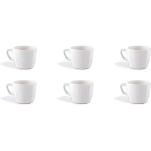 Excelsa Eclipse Set of 6 White Coffee Cups, Stoneware Ceramic, 70 ml Capacity Excelsa Eclipse Set of 6 White Coffee Cups, Stoneware Ceramic, 70 ml Capacity