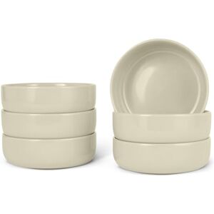 Amazon Basics Glazed Stoneware Bowls, 6-Piece Set, Dishwasher-Safe, 13.97cm, Ivory Amazon Basics Glazed Stoneware Bowls, 6-Piece Set, Dishwasher-Safe, 13.97cm, Ivory