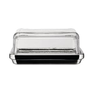 Alessi Es03 Design Butter Dish with Lid in Steel Glass, Mirror Polished Alessi Es03 Design Butter Dish with Lid in Steel Glass, Mirror Polished