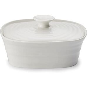 Portmeirion Home & Gifts Covered Butter Dish, Porcelain, White, 12 x 15.5 x 6 cm Portmeirion Home & Gifts Covered Butter Dish, Porcelain, White, 12 x 15.5 x 6 cm