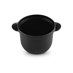 LE CREUSET Enameled Cast Iron Rice Pot with Stoneware Insert, 18cm, Matte Black, 41110180000460 LE CREUSET Enameled Cast Iron Rice Pot with Stoneware Insert, 18cm, Matte Black, 41110180000460