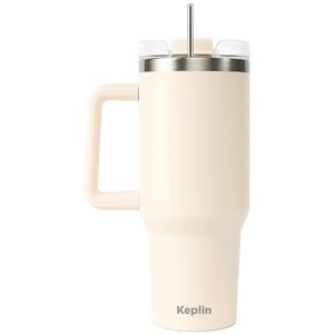 KEPLIN 40 oz / 1200 ml Insulated Travel Tumbler – Double Wall Stainless Steel Cup with Leak-Proof Lid, Thermal Flask Keeps Drinks Hot & Cold, Dishwasher Safe, Fits Car Cup Holders Cream White KEPLIN 40 oz / 1200 ml Insulated Travel Tumbler – Double Wall Stainless Steel Cup with Leak-Proof Lid, Thermal Flask Keeps Drinks Hot & Cold, Dishwasher Safe, Fits Car Cup Holders Cream White