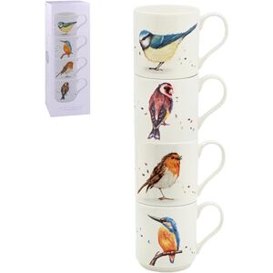 The Leonardo Collection Clemency Bunn Christmas British Birds Stacking Mugs Set 4 for Hot & Cold Drinks Durable Coffee Cups for Home & Office Easy-to-Hold Coffee Mugs for Beverages & Daily Use The Leonardo Collection Clemency Bunn Christmas British Birds Stacking Mugs Set 4 for Hot & Cold Drinks Durable Coffee Cups for Home & Office Easy-to-Hold Coffee Mugs for Beverages & Daily Use