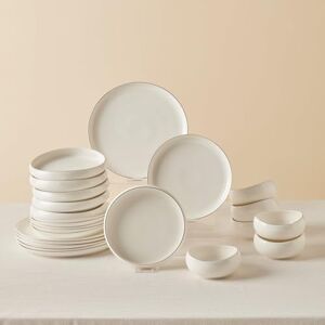 KARACA Stream Bone China Hole Gold 24-Piece Dinner Set for 6 People, Dinner Plate, Pasta Bowl, Side Plate, Soup Bowl, Multi KARACA Stream Bone China Hole Gold 24-Piece Dinner Set for 6 People, Dinner Plate, Pasta Bowl, Side Plate, Soup Bowl, Multi