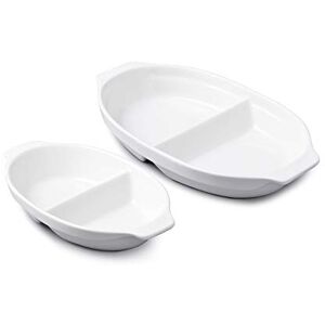 WM Bartleet & Sons 1750 TSET109 Traditional Porcelain Set of 2 Divided Vegetable and Sides Serving Dishes (22cm & 32cm) – White WM Bartleet & Sons 1750 TSET109 Traditional Porcelain Set of 2 Divided Vegetable and Sides Serving Dishes (22cm & 32cm) – White