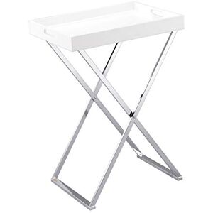 A ASPECT Hotel Style Hopkins Foldable Detachable Butler Table/Serving Tray (White/Chrome) A ASPECT Hotel Style Hopkins Foldable Detachable Butler Table/Serving Tray (White/Chrome)
