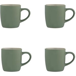 Kensington Accents Mug Set, Sage Green with Cream Inner, 330ml Stoneware, Set of 4 Durable Ceramic, Dishwasher & Microwave Safe, British Heritage Brand Kensington Accents Mug Set, Sage Green with Cream Inner, 330ml Stoneware, Set of 4 Durable Ceramic, Dishwasher & Microwave Safe, British Heritage Brand