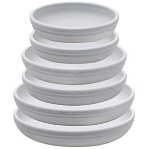 SAROSORA Round Plastic Plant Saucer Drip Tray Set of 6 for Indoor Outdoor Home Garden Flower Plant Container Flower Pot Pallets ((14+17+20cm) x2, White-Grey) SAROSORA Round Plastic Plant Saucer Drip Tray Set of 6 for Indoor Outdoor Home Garden Flower Plant Container Flower Pot Pallets ((14+17+20cm) x2, White-Grey)