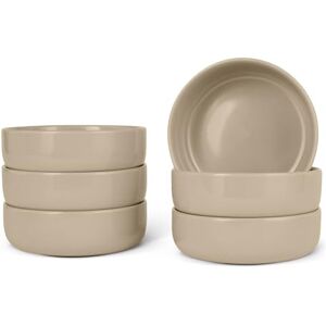 Amazon Basics Glazed Stoneware Bowls, 6-Piece Set, Dishwasher-Safe, 13.97cm, Linen Gray Amazon Basics Glazed Stoneware Bowls, 6-Piece Set, Dishwasher-Safe, 13.97cm, Linen Gray