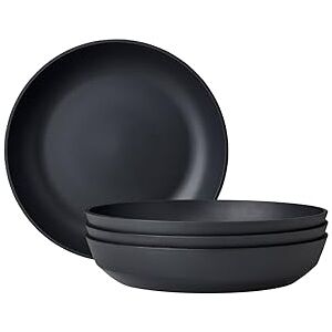 Mepal Deep plate 4 pieces Silueta Dishwasher & microwave resistant Plastic plates Dinner plates Tableware 21 cm Nordic black Mepal Deep plate 4 pieces Silueta Dishwasher & microwave resistant Plastic plates Dinner plates Tableware 21 cm Nordic black
