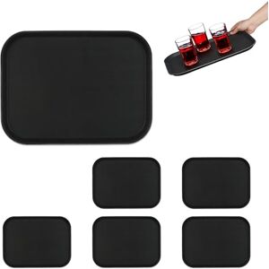 Relaxdays 6X Rectangular Tray, 41 x 30 cm, Drinks Plate, Non-Slip Rubber Surface, Waiter's Catering, Versatile, Black, 2 x 41 x 30 cm Relaxdays 6X Rectangular Tray, 41 x 30 cm, Drinks Plate, Non-Slip Rubber Surface, Waiter's Catering, Versatile, Black, 2 x 41 x 30 cm