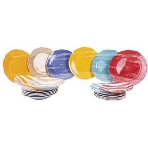 Tivoli Versilia 18-Piece Porcelain Dinner Set with 6 Places in 6 Different Designs Tivoli Versilia 18-Piece Porcelain Dinner Set with 6 Places in 6 Different Designs
