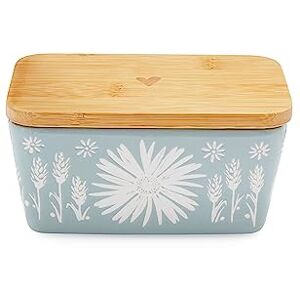 Cooksmart British Designed Ceramic Butter Dish with Lid Large Butter Dish for All Types of Kitchens Butter Dishes for All Sizes of Butter Homestead, White/Light Cooksmart British Designed Ceramic Butter Dish with Lid Large Butter Dish for All Types of Kitchens Butter Dishes for All Sizes of Butter Homestead, White/Light