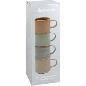 Lesser & Pavey Elements Reactive Glaze Stack Mugs Set of 4 Kitchen & Home Stylish Tableware Mug Set of 4 for Every Occasion Lovely Coffee Cup Set for Mens Gifts & Birthday Gifts for Women LP73794 Lesser & Pavey Elements Reactive Glaze Stack Mugs Set of 4 Kitchen & Home Stylish Tableware Mug Set of 4 for Every Occasion Lovely Coffee Cup Set for Mens Gifts & Birthday Gifts for Women LP73794