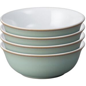 Denby Regency Green Cereal Bowls Set of 4 Dishwasher Microwave Safe Crockery 650ml 16.5cm Green, White Ceramic Stoneware Tableware Chip & Crack Resistant Soup Bowls Denby Regency Green Cereal Bowls Set of 4 Dishwasher Microwave Safe Crockery 650ml 16.5cm Green, White Ceramic Stoneware Tableware Chip & Crack Resistant Soup Bowls