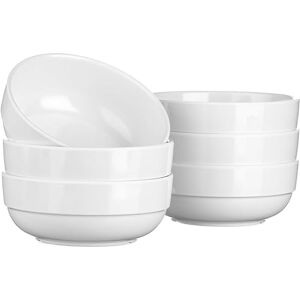 SECO Melamine Bowl 5.5"/14cm Pack of 6 Scratch-Resistant Lightweight Serving Bowls White SECO Melamine Bowl 5.5"/14cm Pack of 6 Scratch-Resistant Lightweight Serving Bowls White
