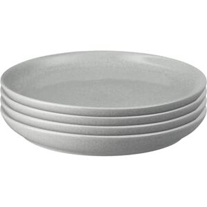 Denby Elements Medium Light Grey Coupe Plates Set of 4 Dishwasher Microwave Safe Crockery 21cm Pale Grey, White Ceramic Stoneware Tableware Chip & Crack Resistant Lunch Plates Denby Elements Medium Light Grey Coupe Plates Set of 4 Dishwasher Microwave Safe Crockery 21cm Pale Grey, White Ceramic Stoneware Tableware Chip & Crack Resistant Lunch Plates