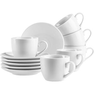 MÄSER Barca Series Espresso Cups Set 12 Pieces for 6 People 6 Cups & 6 Saucers, Porcelain, White MÄSER Barca Series Espresso Cups Set 12 Pieces for 6 People 6 Cups & 6 Saucers, Porcelain, White