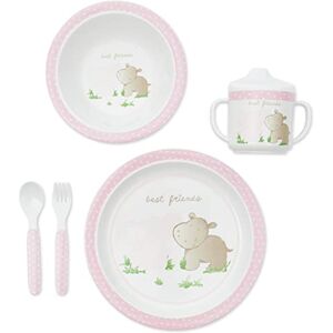 Bieco Baby Dinner Set - Pink, Bowl, Plate, Spoon, Fork, Cup - Baby Learning Bieco Baby Dinner Set - Pink, Bowl, Plate, Spoon, Fork, Cup - Baby Learning
