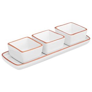 Premier Housewares Calisto Serving Dish Set, Ceramic, White, Set of 4 Premier Housewares Calisto Serving Dish Set, Ceramic, White, Set of 4