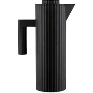 Alessi Plissé MDL12 B Design Thermo Insulated Jug in Thermoplastic Resin with Double Wall Thermal Glass Inside, 100 cl, Black Alessi Plissé MDL12 B Design Thermo Insulated Jug in Thermoplastic Resin with Double Wall Thermal Glass Inside, 100 cl, Black