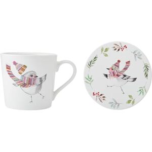 MIKASA TipperleyHill Fine China Mug and Coaster Set for Coffee and Tea, China Coffee Cup, 380ml, Christmas Robin Themed Collection, Ideal for Gifting MIKASA TipperleyHill Fine China Mug and Coaster Set for Coffee and Tea, China Coffee Cup, 380ml, Christmas Robin Themed Collection, Ideal for Gifting