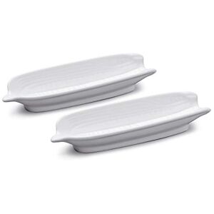 WM Bartleet & Sons 1750 TSET107 Traditional Porcelain Set of 2 Corn on The Cob Serving Plates – White WM Bartleet & Sons 1750 TSET107 Traditional Porcelain Set of 2 Corn on The Cob Serving Plates – White