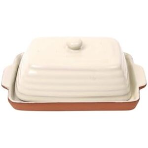 Dexam Porto Terracotta Ribbed Butter Dish Stone Dexam Porto Terracotta Ribbed Butter Dish Stone