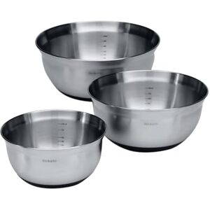 Brabantia Mixing Bowl Set, 1L / 1.6L and 3L Matt Steel Brabantia Mixing Bowl Set, 1L / 1.6L and 3L Matt Steel