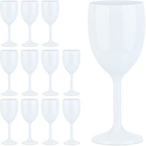 Relaxdays , Plastic Wine Glasses, Set of 12, Shatterproof, BPA Free, 250 ml, Reusable, Cups for Camping & Parties, White, 19 x 7.5 x 7.5 cm Relaxdays , Plastic Wine Glasses, Set of 12, Shatterproof, BPA Free, 250 ml, Reusable, Cups for Camping & Parties, White, 19 x 7.5 x 7.5 cm