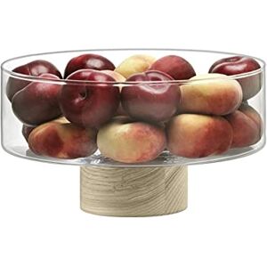 LSA International Lotta Pedestal Bowl Clear & Ash Base Ø25cm 1 Unit Mouthblown & Handmade Glass Hand Planed Wood LW30 LSA International Lotta Pedestal Bowl Clear & Ash Base Ø25cm 1 Unit Mouthblown & Handmade Glass Hand Planed Wood LW30