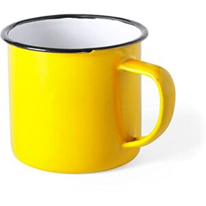 eBuyGB Set of 4 380ml Coloured Enamel Mugs Retro Outdoor Camping Travel Tin Rustic Metal Cups (Yellow) eBuyGB Set of 4 380ml Coloured Enamel Mugs Retro Outdoor Camping Travel Tin Rustic Metal Cups (Yellow)
