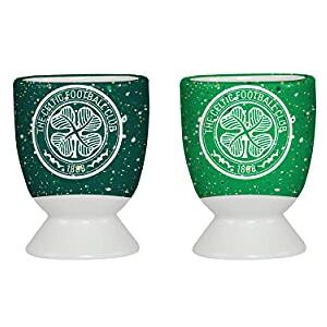 FOCO Officially Licensed Celtic FC 2 Pack Paint Splatter Egg Cup FOCO Officially Licensed Celtic FC 2 Pack Paint Splatter Egg Cup