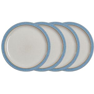 Denby Elements Blue Dinner Plates Set of 4 Dishwasher Microwave Safe Crockery 26.5cm Blue, White Ceramic Stoneware Tableware Chip & Crack Resistant Large Plates Denby Elements Blue Dinner Plates Set of 4 Dishwasher Microwave Safe Crockery 26.5cm Blue, White Ceramic Stoneware Tableware Chip & Crack Resistant Large Plates