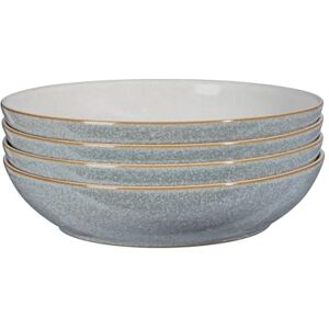 Denby Elements Light Grey Pasta Bowls Set of 4 Dishwasher Microwave Safe Crockery 1050ml 22cm Pale Grey, White Ceramic Stoneware Tableware Chip & Crack Resistant Denby Elements Light Grey Pasta Bowls Set of 4 Dishwasher Microwave Safe Crockery 1050ml 22cm Pale Grey, White Ceramic Stoneware Tableware Chip & Crack Resistant