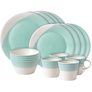 Royal Doulton 1815 40029951 16 Pc Dinnerware Set, Aqua, Porcelain Royal Doulton 1815 40029951 16 Pc Dinnerware Set, Aqua, Porcelain