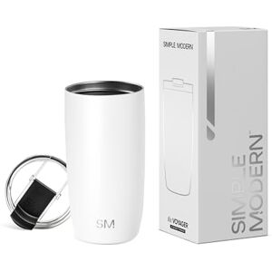 Simple Modern Travel Coffee Mug Tumbler with Flip Lid Insulated Stainless Steel Iced Coffee Cup Gifts for Women & Men Voyager Collection 470ml Winter White Simple Modern Travel Coffee Mug Tumbler with Flip Lid Insulated Stainless Steel Iced Coffee Cup Gifts for Women & Men Voyager Collection 470ml Winter White
