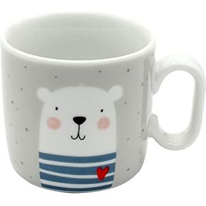 Dekohelden24 Children's Mug with Handle/Bear/Saying Bärenstark/H/Diameter Approx. 6.8 x 7.4 cm Capacity 150 ml Porcelain Dekohelden24 Children's Mug with Handle/Bear/Saying Bärenstark/H/Diameter Approx. 6.8 x 7.4 cm Capacity 150 ml Porcelain