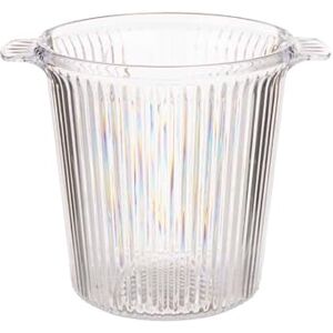 San Ignacio LEKNES Collection Transparent Plastic Striped Ice Bucket San Ignacio LEKNES Collection Transparent Plastic Striped Ice Bucket